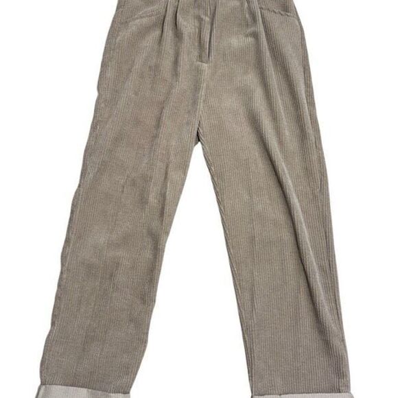 Petal & Pup Corduroy Pants Size 4 Talaren Cuffed High Waisted Crop Taupe - Picture 5 of 12
